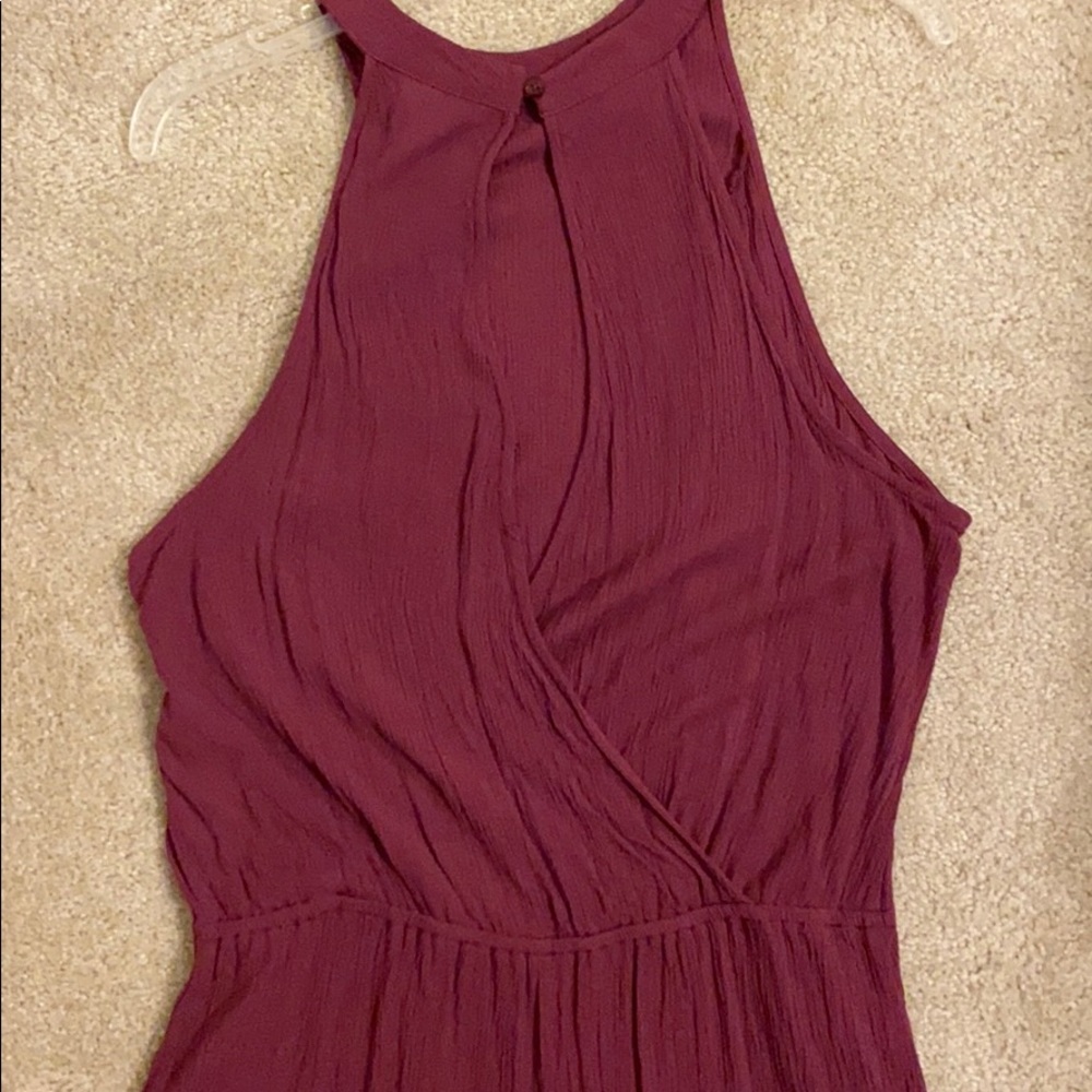 Mossimo Maroon Ruffle Shorts Sleeveless Romper - Picture 2 of 7
